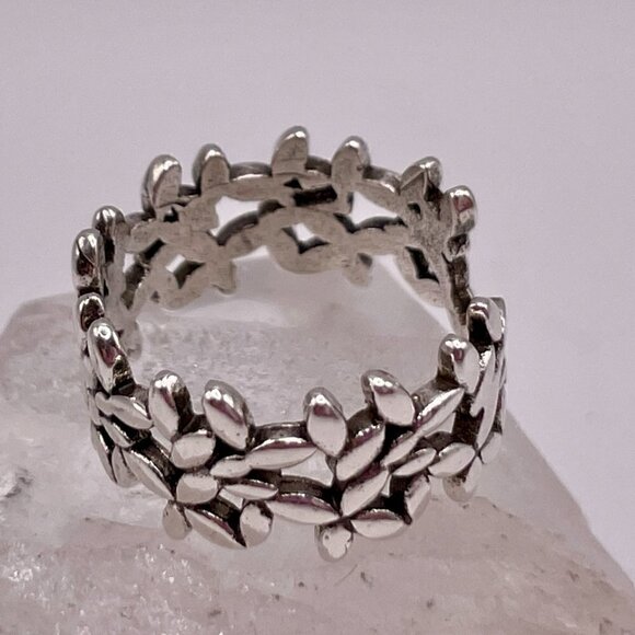 Boho Silver Tone Open Design Flowers Adjustable Band Ring #1305 - Picture 8 of 10